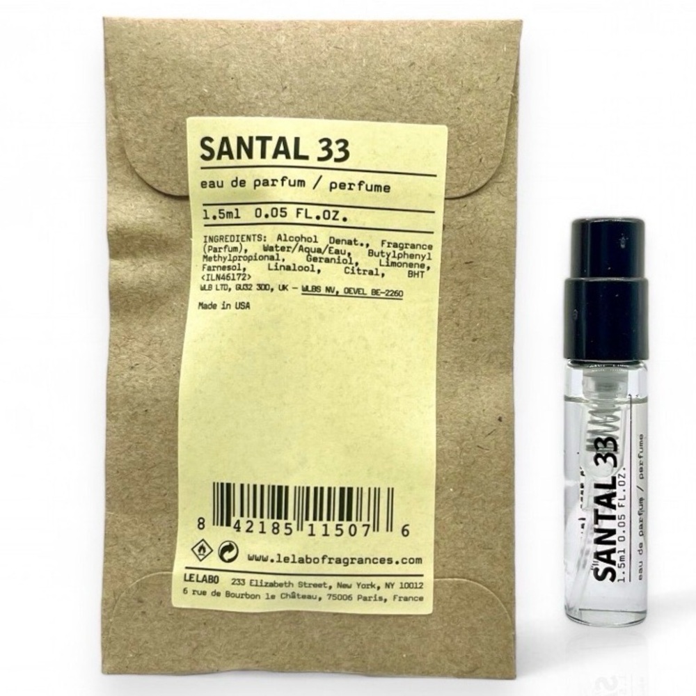 Le Labo Santal 33 1.5ml Deluxe Spray Travel Size Samples NWT Unisex